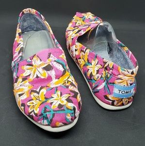 TOMS floral Print comfort Flat shoes size W8